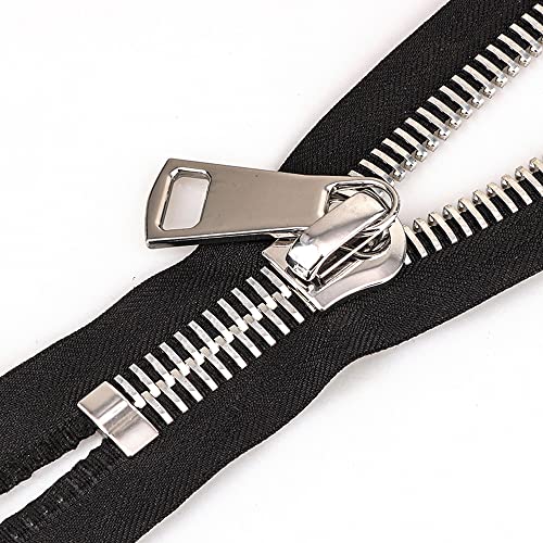 DERSISE 8# Metal Zipper 2 Pcs (80cm) for Jackets Backpacks Handbags Outdoors Sewing DIY Projects Cover