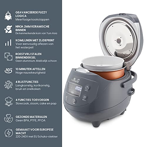 Yum Asia Panda Mini Rijstkoker Met Ninja Keramische Kom en Advanced Fuzzy Logic (3,5 kop, 0,63 liter) 4… - Afbeelding 4