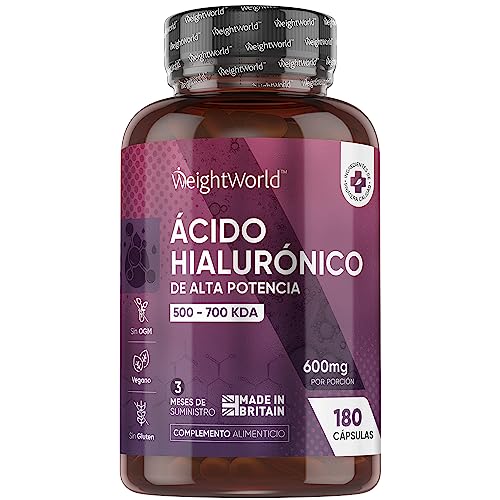 Ácido hialurónico cápsulas 600 mg 180 cápsulas veganas 500-700 KDA