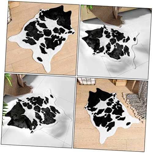 Alfombra de vaca lavable decorativa para hogar con base antideslizante 6