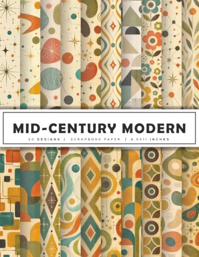 Mid-Century Modern Scrapbook Paper: Retro Geometric & Atomic Starburst Designs for Scrapbooking, Junk Journals, Card Making, Paper Crafts, Collage Art ... | 20 Double-Sided Designs | 8.5 x 11 Inches image 2
