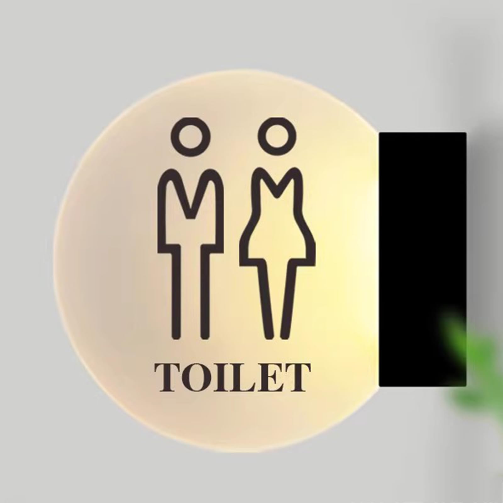 vrfvsdasAAS LED restroom sign, Men Women Restroom Lighted Lit Sign, 18cm, Acrylic Round Bathroom for Office, Business Or Home
