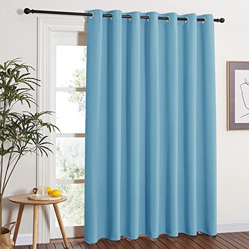 NICETOWN Sliding Glass Door Curtains - Patio Door Blinds, Luxury Home Blackout Curtains for Villa/Hall, Blinds for Bedroom (Teal Blue, 100 inches x 84 inches)