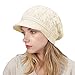 VIKEY Cappello Donna Invernale - Berretto Lavorato Maglia con Visiera Foderato in Inverno Berretti Stile Vintage (Beige)