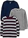 Produktbild Simple Joys by Carter's Baby Jungen Langärmelige Thermohemden, 3er-Pack, Marineblau, Heide/Streifen, 12 Monate