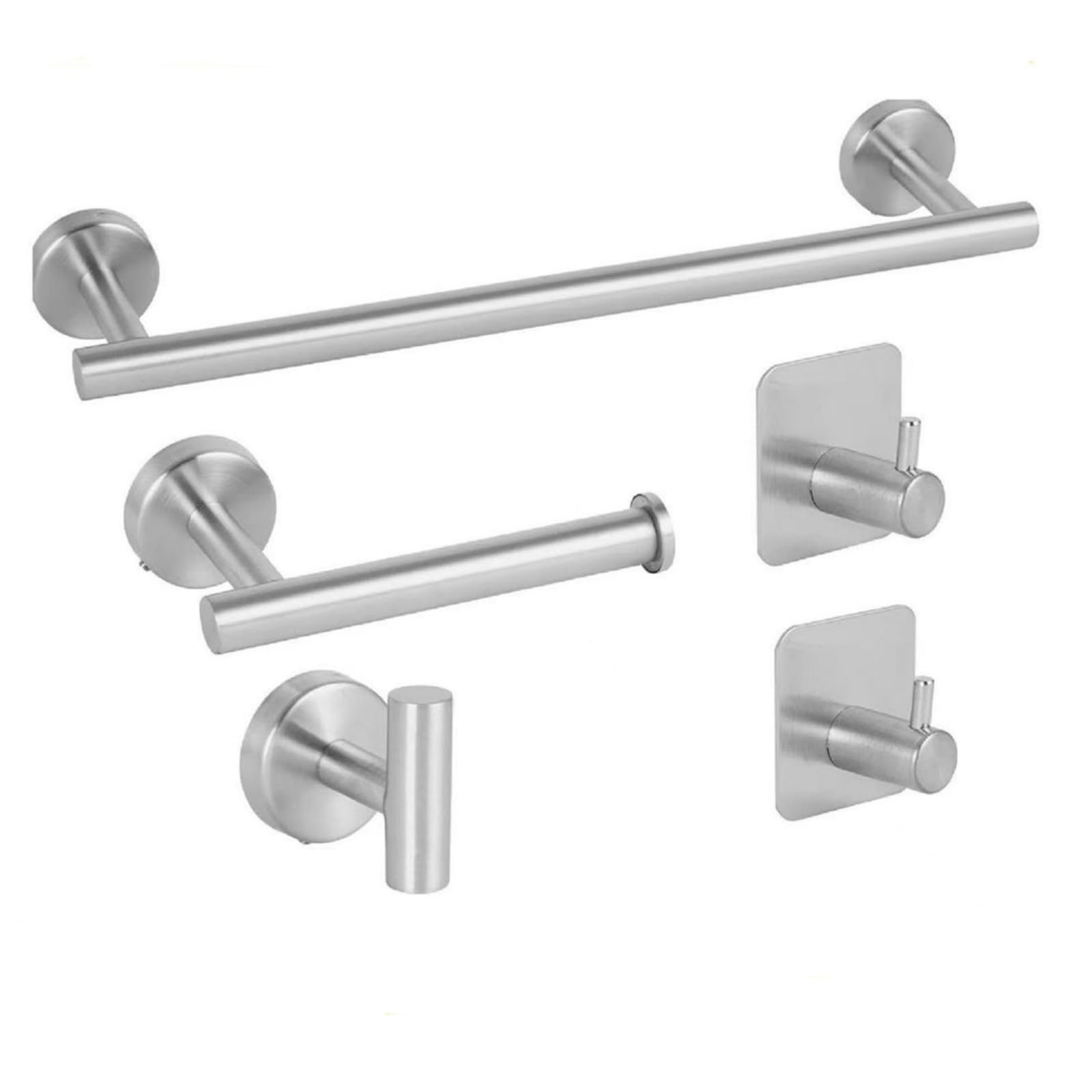 Porta Asciugamani Bagno, 5 Pezzi Set Porta Asciugamani，Acciaio Portarotolo e Gancio per Accappatoio,alloggiamenti di asciugamani per pareti di bagno montati