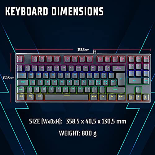 Tastiera Gaming X50 - Meccanica, Switch Blu OUTEMU, RGB, Software, 90 tasti, Compatta - Tastiera gaming - Immagine 5