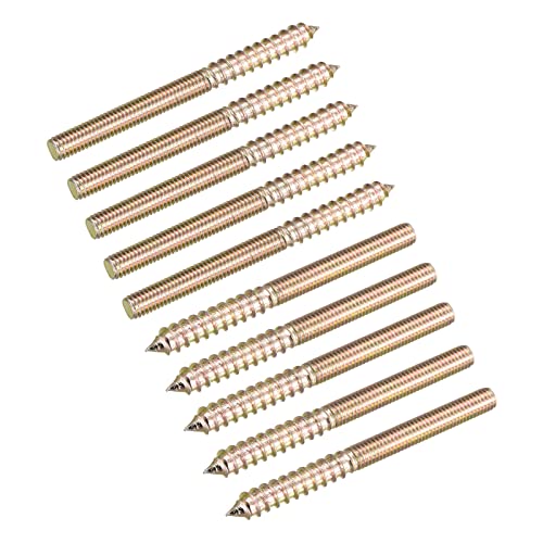 uxcell M6x70mm Hanger Bolts, 12pcs Double Ended Thread Dowel Screws for Wood Furniture