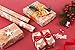 RUSPEPA Christmas Wrapping paper - Brown Kraft Paper with 3D White Christmas Elements Print Paper - 4 Roll-30Inch X 10Feet Per Roll