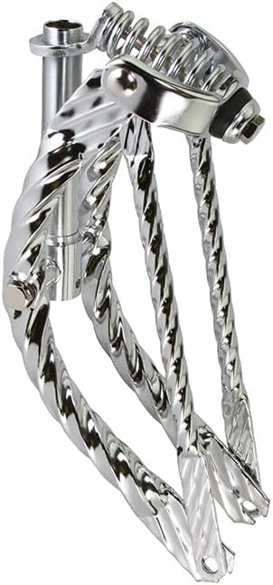 Lowrider Bike 12 Bent Square Twisted Spring Fork 1 Inch Chrome.