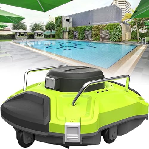Pulitore automatico per piscine senza fili, durata di 90 minuti con doppio motore per un'aspirazione potente, design self-parking per piscine fuori terra