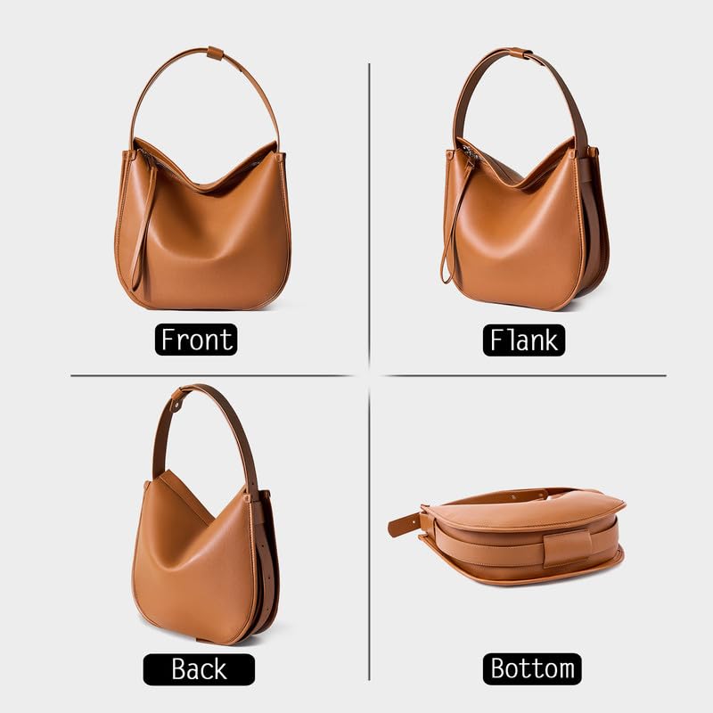 Bolsas de Hombro de Cuero para Las Mujeres de la Moda del Embrague Bolso Hobo Tote Bolso Crossbody con Cierre de Cremallera