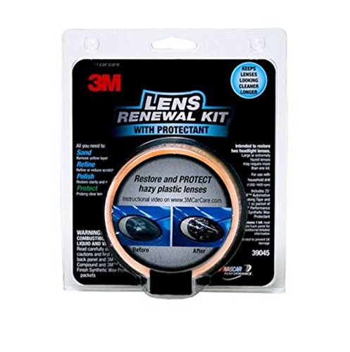 3M 39045 Headlight Renewal Kit with Protectant