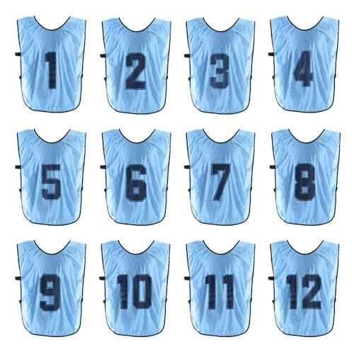 Chaleco de entrenamiento de fútbol de 22 pulgadas azul reversible PATIKIL
