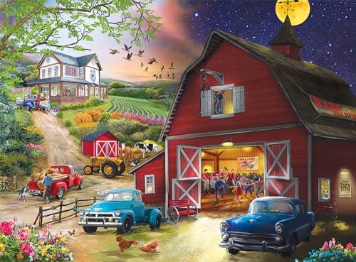 Buffalo Games – Bigelow Illustrations – Farm Life Day and Night – 1000 Piece Jigsaw Puzzle for Adults -Challenging Puzzle Perfect for Game Nights – Finished Size is 26.75 x 19.75