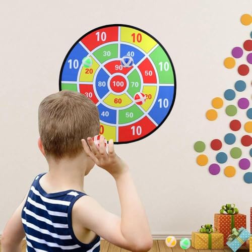 Image of Double Sided Professional Dart Boards for Adults and Kids, Man Cave Stuff Outdoor Game with 6 Steel Tip Darts, Indoor Leisure Sport in Office, Family (Fabric)