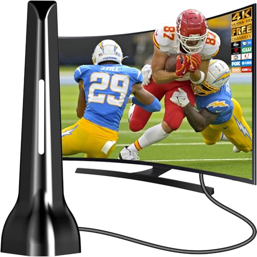 Image of Indoor TV Antenna for Local Channels, Digital Antenna for Smart TV Indoor | 4K HD, Magnetic Base, 360 Reception, 8.2ft Cable, Long Range, Fit Any TVs with Built-in Tuner