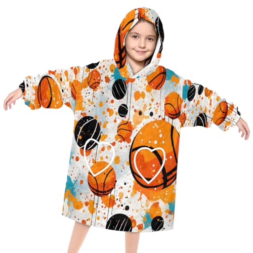 Wearable Blanket Hoodie for Kids, National football Fleece Sweatshirt Blanket Oversized Blanket Sweatshirt with Pocket Flannel Warm Hooded Blanket 6-10 Year Old Girl Boy Gift, One Size