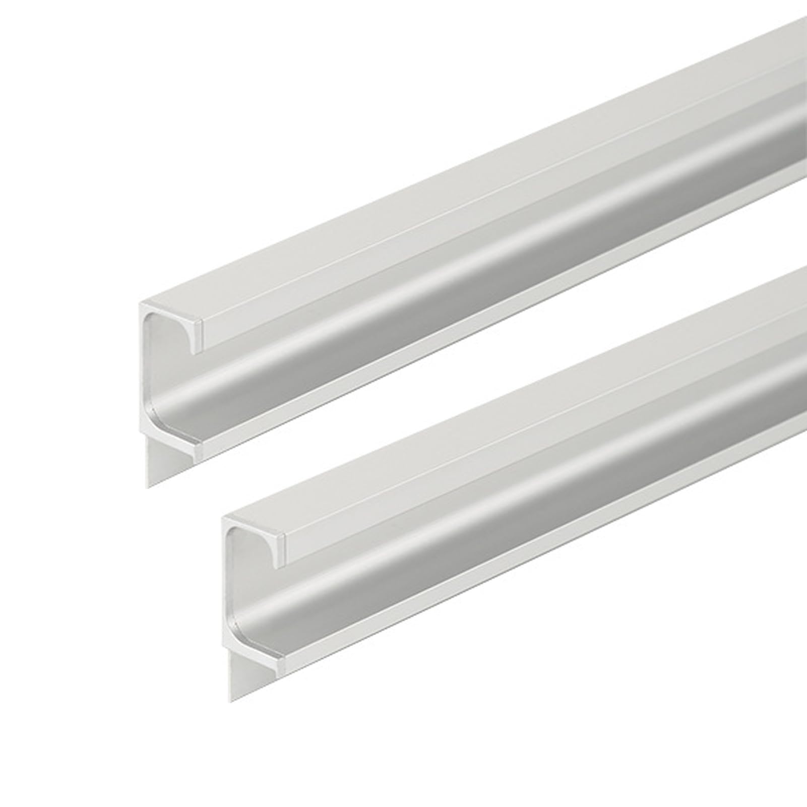 Dswzlqdxb Silver 2 Packs Hidden Closet Handle G-Shape Drawer Handles Invisible Finger Edge Pull No Slotting Furniture Cabinet Kitchen Aluminum Alloy Knobs Door Levers For Cupboard Wardrobe (700Mm,)
