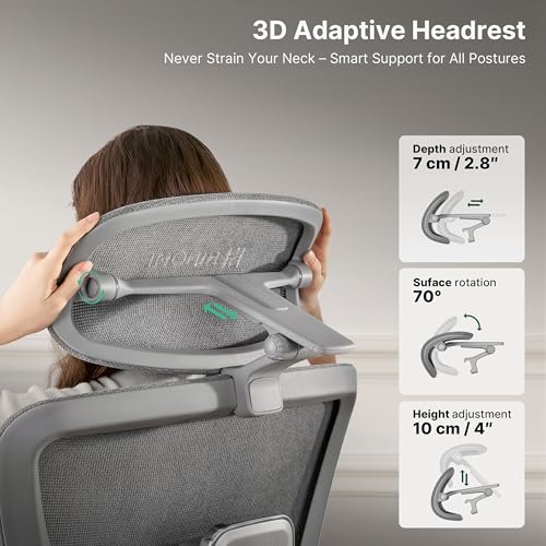 Image of HINOMI H2 Pro Premium Ergonomic Office Chair - Comfy Home Office Desk Computer Chair with Adjustable Back Support, Swivel Wheels, Flip-up Arms, Comfortable Mesh Seat for Desk Work (Black)