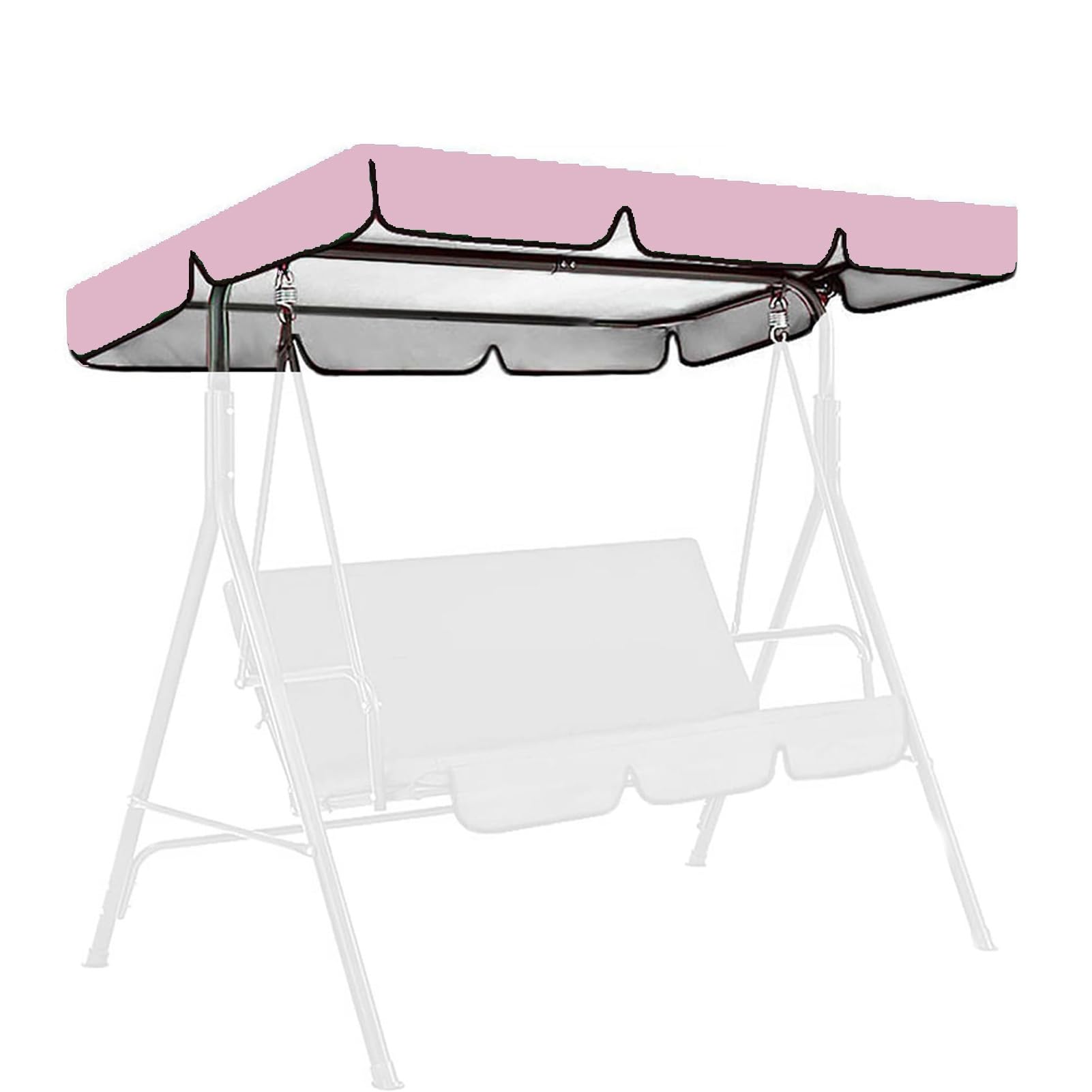 DLLDLGG Outdoor Swing Canopy Top Replacement, Garden Furniture Sun Shade Cover, 210D Rain and Snow Protection Porch Swing Canopy Replacement Cover for Patio Swing Chair(Pink,64x45in)