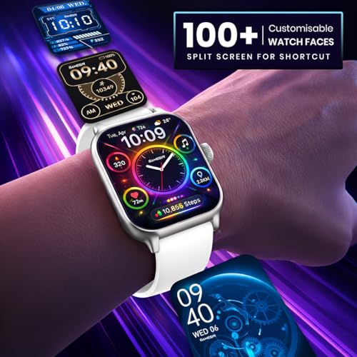 Image of GameSir H9 Silver Dial Smartwatch Combo, 4 Straps, 2.01'' HD Display, Bluetooth Calling, IP67, Crown Control, Fitness Tracker with Heart Rate & SPO₂, 100+ Sports Modes for Men & Women (Silver Dial)