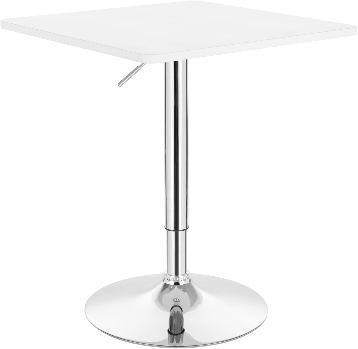 WOLTU Bistro Table, White Square Bar Table, Table for Breakfast, Swivel