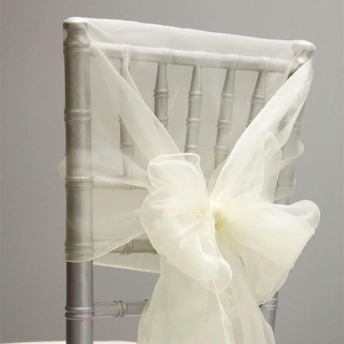 Organza-Stuhl-Schärpen, Schleifen, Tüll, Hochzeit, Stuhlkappe, Knoten, Hotelveranstaltungen, Party-Dekoration, Burgunderrot, 50 Stück, 65 x 275 cm, 50 Stück