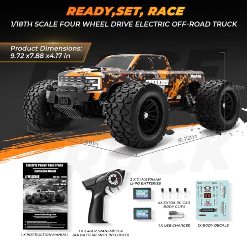 Image of HAIBOXING 18859E, 1:18 RC Monster Truck, 2.4GHz Remote Control Fast RC Car