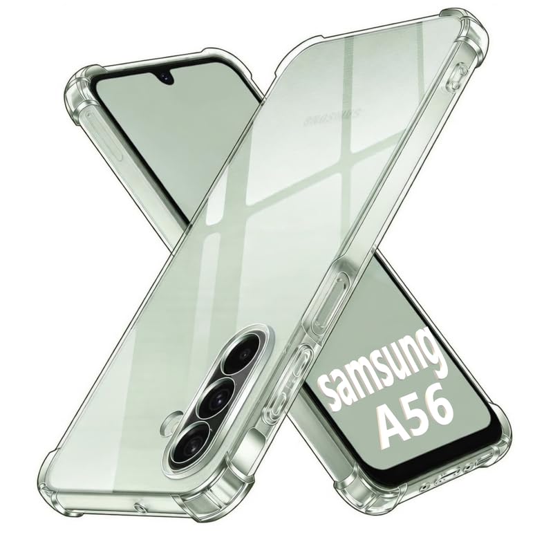Image of Lustree Back Cover Transparent Case Compatible with Samsung Galaxy A56 | Clear + TPU Case with 4 Corner Air Cushion Protection & Camera Protection | Slim& Stylus Cover