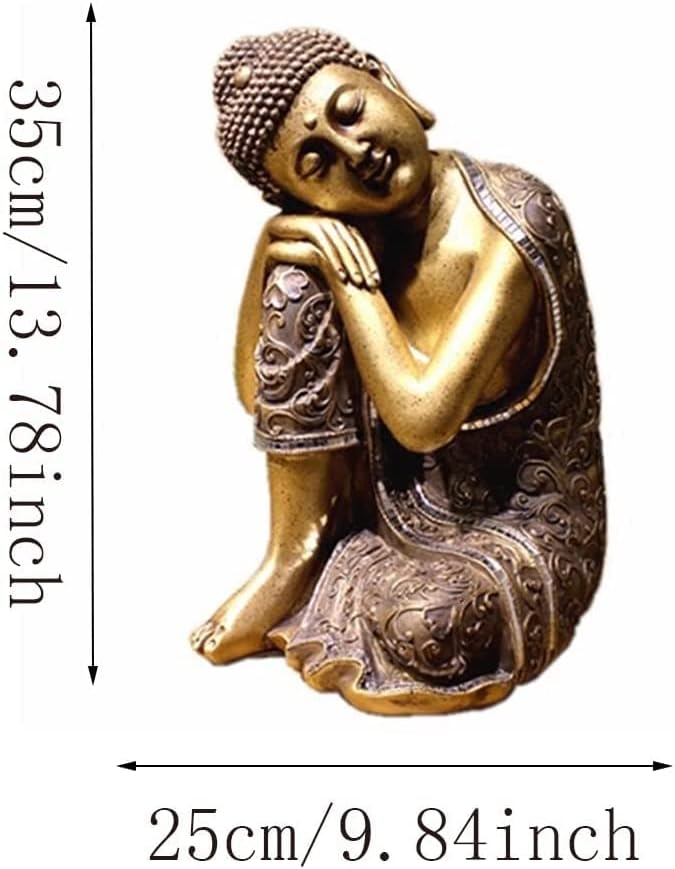 Miniatura 2 de Estatua de Buda, estatua de Buda antigua, adornos de estatua de Buda, estatuas de Buda, jardín interior y exterior, decoración de meditación de