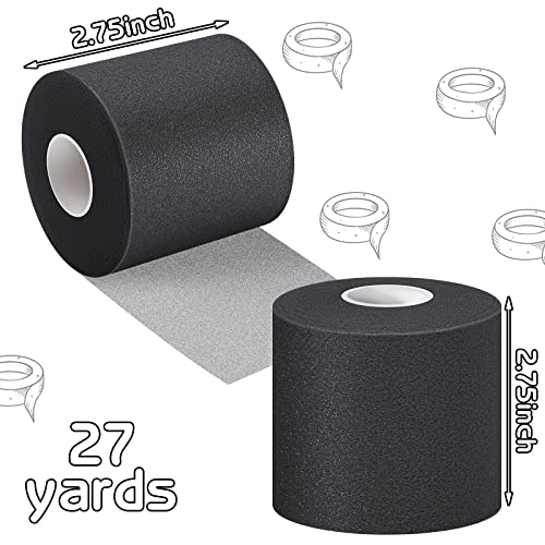 Image of Nuanchu Pre Wrap Athletic Tape 12 Rolls x 30 Yards Prewrap, Black | Pre Wrap Elastic Tape, 2.75 inch x 30 Yards, Foam Underwrap for Wrist Ankle Hand Hair Knees fingers Sports, Running Soccer Hiking