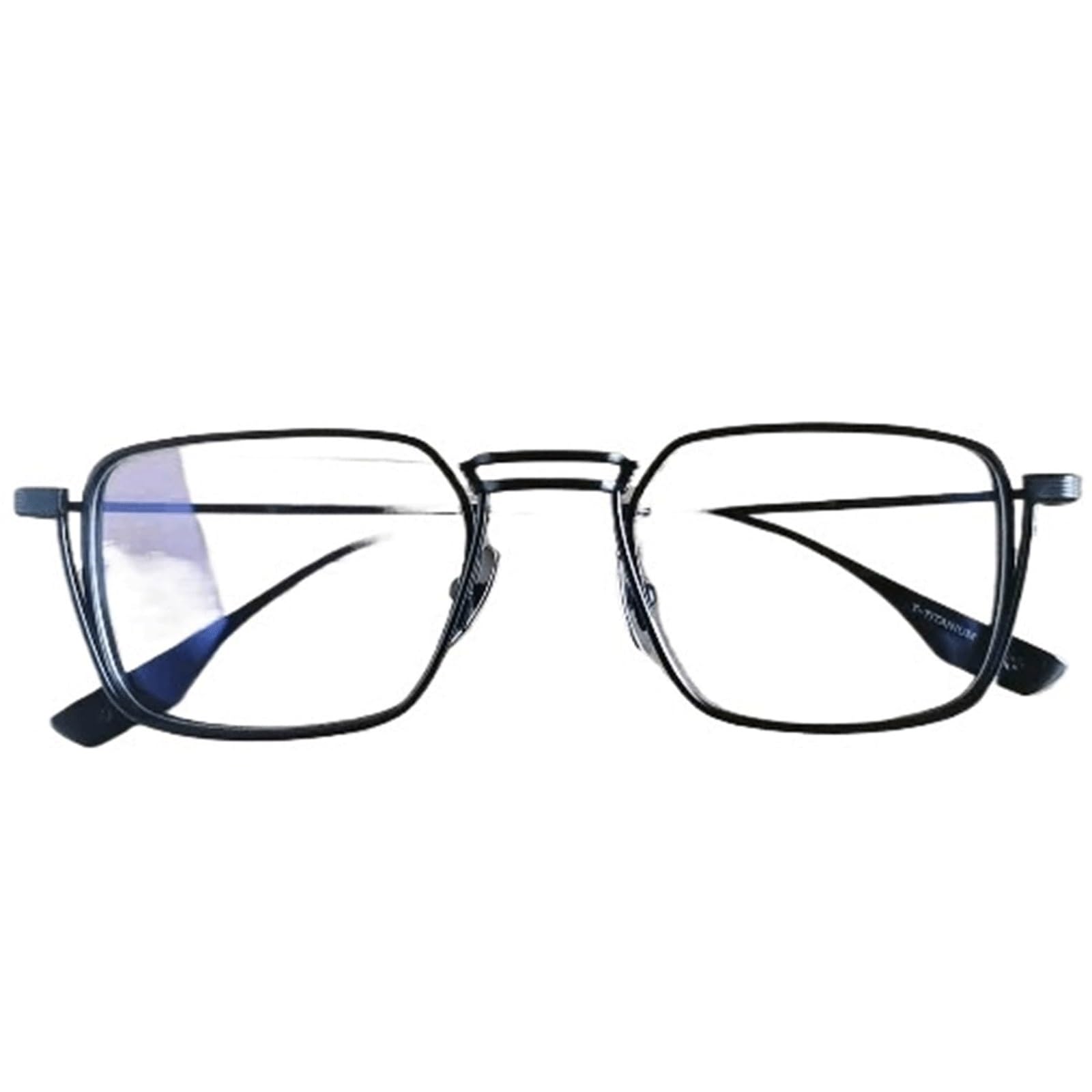 Metall Brillengestelle Reines Titan Brille Volllesebrille Nicht verschreibungspflichtige Brillen Männer Frauen Brillen for Computer(Silver,Big)