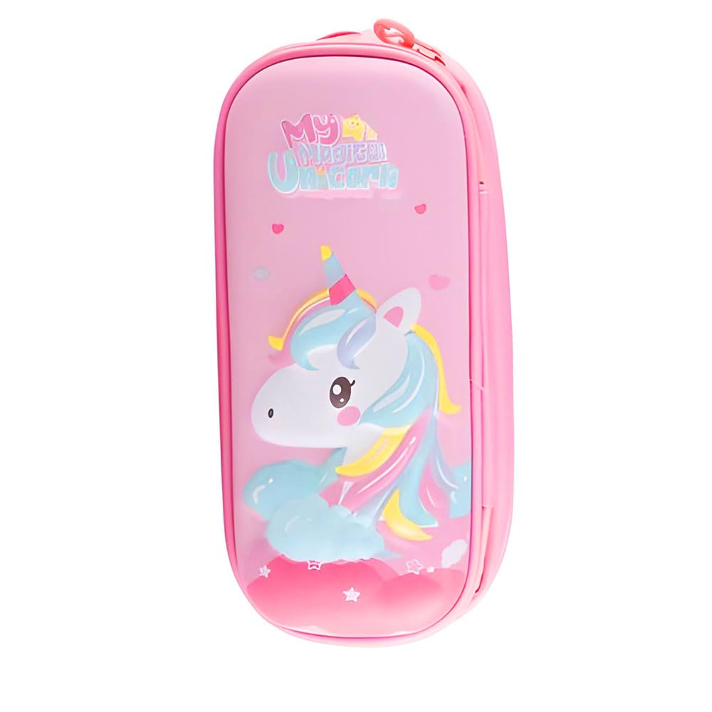TJS THE JIREH STORE Estuche de lápices Unicornio| Estuche Escolar 2 Compartimentos Bolso de lápiz Unicornio para niñas, niños y Adultos| Estuche Lápices con Gran Capacidad
