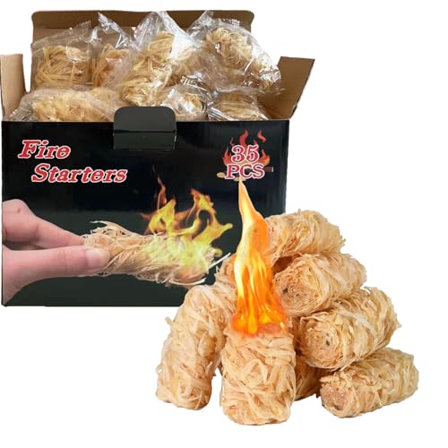 Fire-Starter-35-pcs-Natural-Fire-Starters-for-fireplace-Campfires-GrillCampingIndividually-Wrapped-Tumbleweed-Fire-Starter