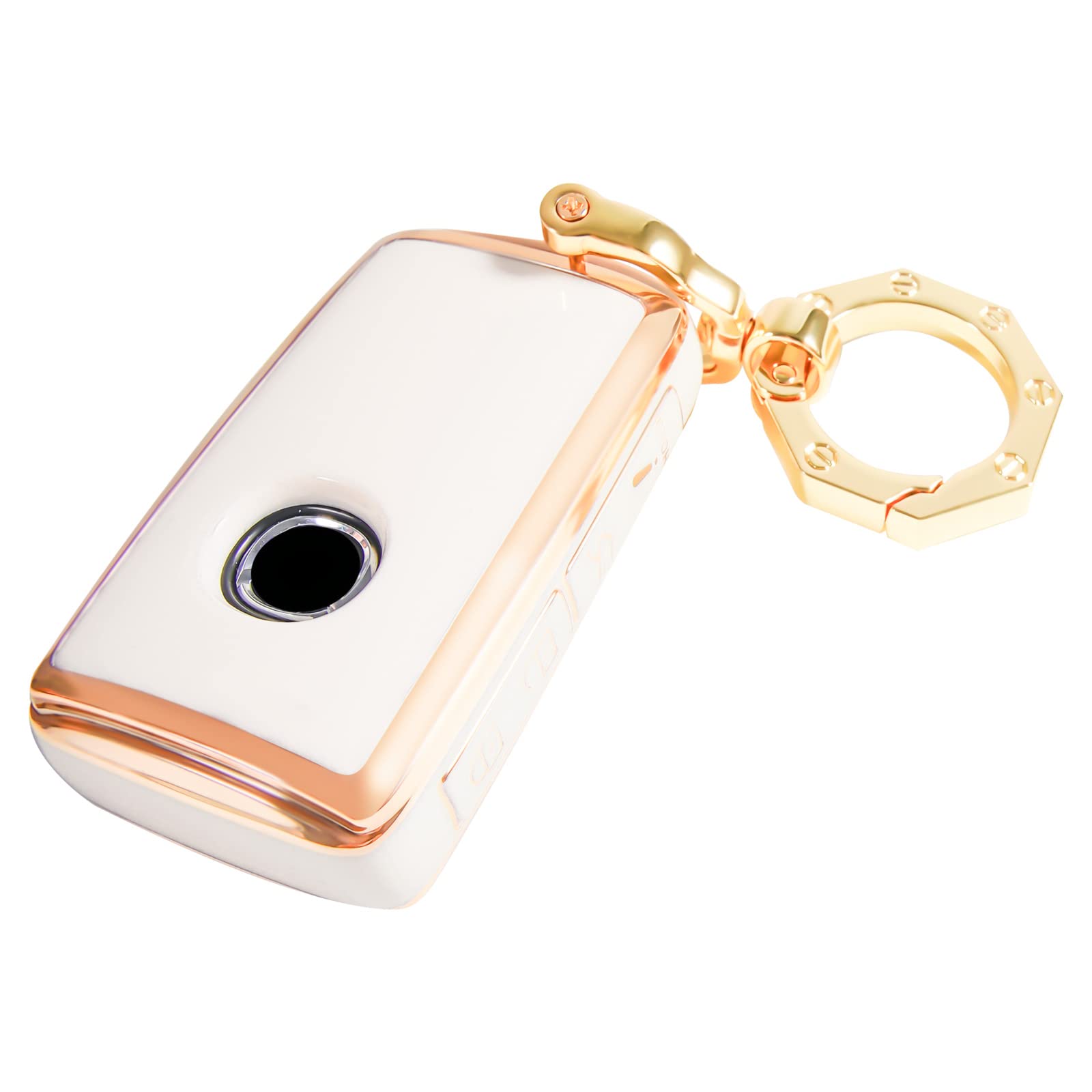 YHCfor Mazda Key Fob Cover with Gold Keychain for Mazda 3 Hatchback CX-5 CX-30 CX-12