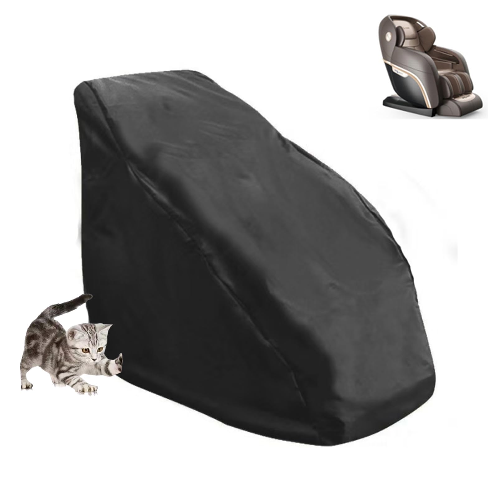 Abdeckung für Massagesessel Wasserdichter Staubdich Oxford Massagesessel Bezug All-Inclusive Universell Bezug für GanzköRper-Shiatsu Massagesessel(Black,X-Large)