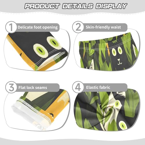 Toddler Girls Leggings Printed Yoga Pants Leggings Black White Cat Grass for Kids3