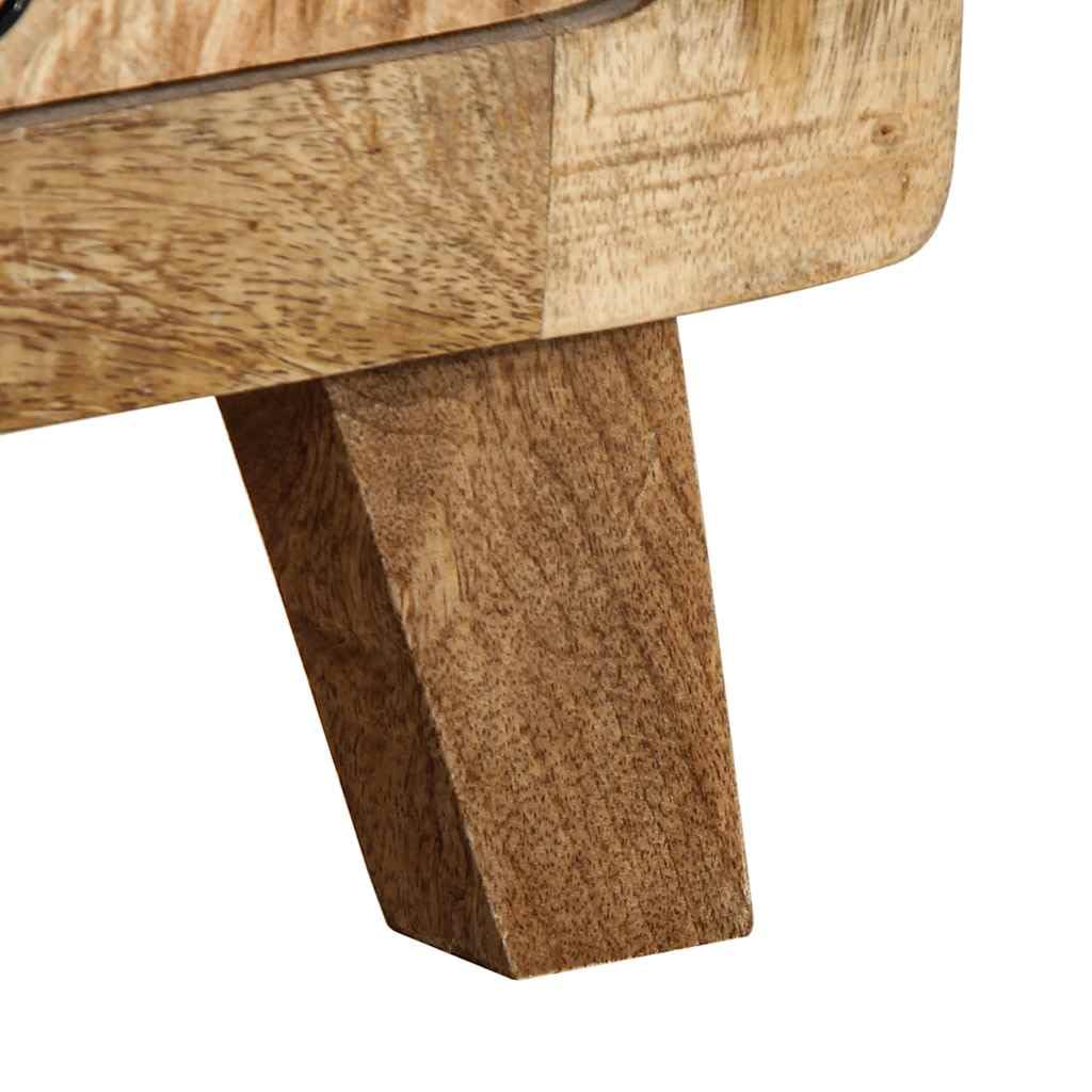 vidaXL Table de Chevet 2 pcs 37x32x50 cm Bois Massif de manguier Brut, Armoire de Chevet, Armoire de lit, Table d'appoint pour Chambre à Coucher