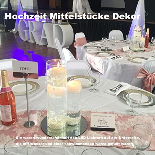 EylKoi Glass Hurricane Candle Holder, Cylinder Vases for Centerpieces 3Pcs/Set Hurricane Floating Candle Holder - Image 2