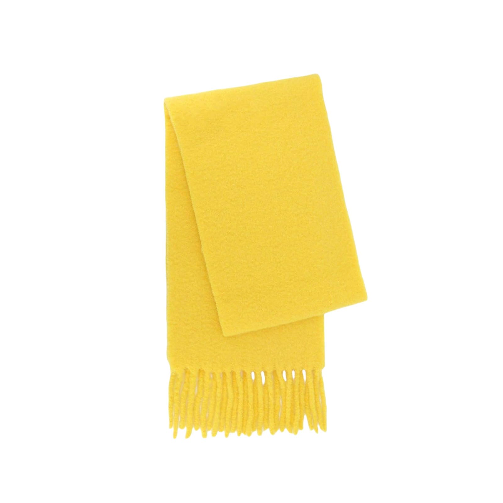 JOASIS Schal Für Damen Herbst Winter Damen Mischschal High-end Einfach Vielseitiger Tassel-schal Dicker Nackenschal-gelb-210 * 30 cm