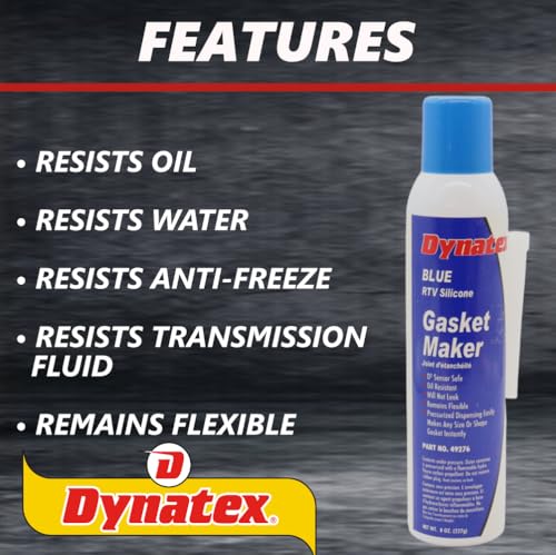 Image of Dynatex Blue RTV Silicone Gasket Maker 8 oz Automatic Can - Oxygen Sensor Safe, OEM Specs, Gear Oil Resistant, Oil /Water Resistant, Made in the USA (3-Pack)