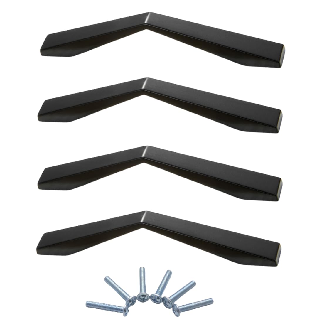 NLQCSXWEP Zinc Alloy Cabinet Bow Handle, Zinc Alloy Cabinet and Drawer Handles Matte Black Multiple Sizes 4-Pack(4068-96mm)