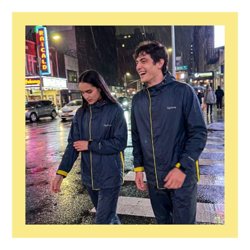 Image of Lifelong Men's Raincoat Set | Waterproof Polyester Double-Coated Reversible Rain Suit | Hooded Jacket with Inner Mobile Pocket & Pants | Standard Length for Hiking, Camping XXL