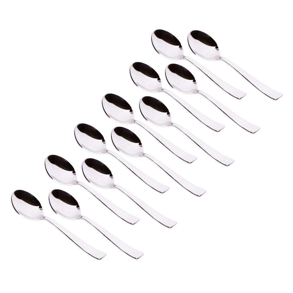 Parage 12 Piece Stainless Steel Tea Spoon Set for Tea, Coffee, Sugar & Spices, Small Spoons, Silver, Thickness: 1.8mm, Length: 14.5 cm Parage 12 Piece Stainless Steel Tea Spoon Set for Tea, Coffee, Sugar & Spices, Small Spoons, Silver, Thickness: 1.8mm, Length: 14.5 cm