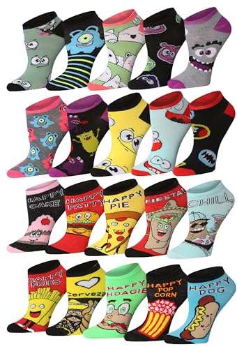 Image of Tipi Toe Women's 20 Pack Colorful Low Cut Socks - Lightweight, Breathable Design for All-Day Comfort Sizes 9-11 /10-13