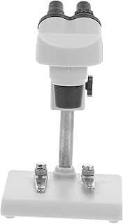HANABASS Adornos De Microscopio Modelo En Miniatura Microscopio En Miniatura De Juguete Pequeño Microscopio Mini Microscopio De Simulación Microscopio Realista Blanco El Plastico