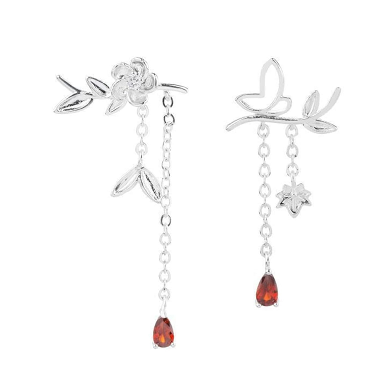 Flower Dangle Earrings Heaven's Official Blessing Anime Hua Cheng Xie Lian Earrings and 10 Stickers