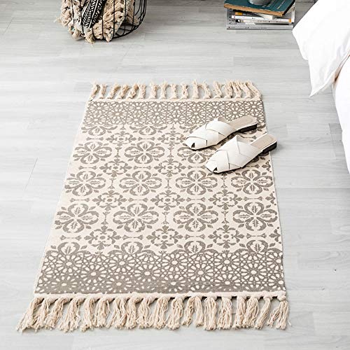 Tappeto decorativo boho decorativo con motivo vintage, può essere utilizzato come tappeto da camera da letto, tappeto da pavimento, cucina, corridoio, comodino, lavanderia, tappetino da gioco, tappetino da bagno, tappeto per soggiorno, patio, ecc.