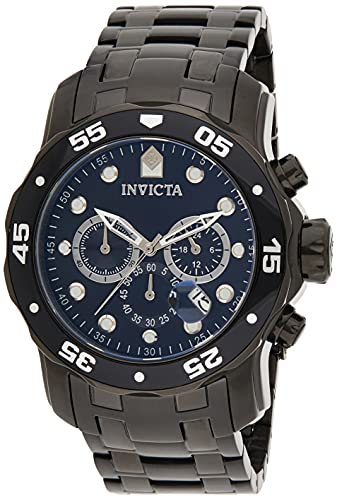 Invicta Men's 0076 Pro Diver Collection Chronograph Black Ion-Plated Stainless Steel Watch 